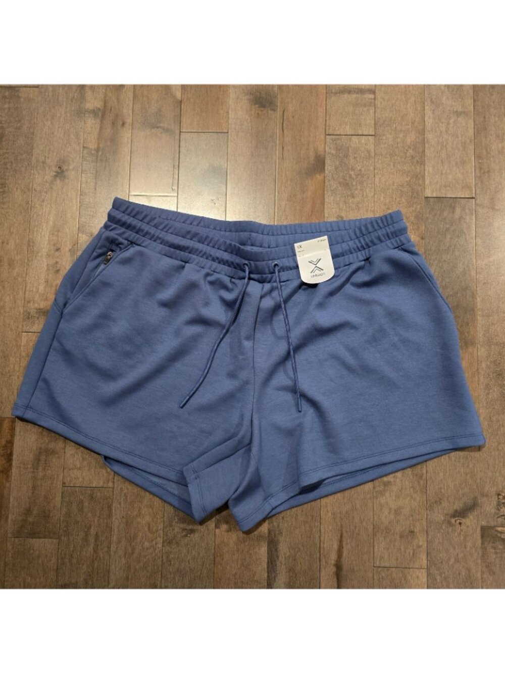 Xersion Womens Periwinkle Blue Athletic Shorts 5" Mid-Rise 1x - Picture 7 of 8